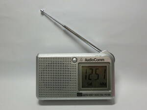 【中古品】Audio Comm FM/AM 液晶表示ハンディラジオ RAD-P5130S-S ＜1109＞