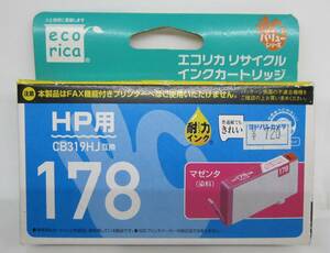 【未使用品！】エコリカ Ecorica ECI-HP178M-V　HP CB319HJ 互換リサイクルインクカートリッジ （マゼンタ）