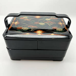 【美品】手提げ重箱 二段 プラスティック 重箱 伝統工芸 工芸品 箱付き 昭和レトロの画像8