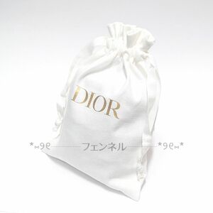 未使用 クリスチャン ディオール 大人気 コスメ 試供品 巾着 ホワイト M ノベルティ ポーチ DIOR デパート カウンター