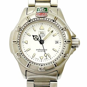 【1円スタート】TAG HEUER タグホイヤー WF1412-0 プロフェッショナル SS ホワイト文字盤 クオーツ レディース腕時計 ジャンク 256992