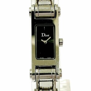 【1円スタート】Christian Dior クリスチャンディオール D104-100 スクエア SS ブラック文字盤 クオーツ レディース腕時計 260596の画像2