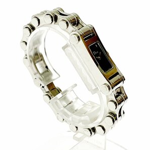 【1円スタート】Christian Dior クリスチャンディオール D104-100 スクエア SS ブラック文字盤 クオーツ レディース腕時計 260596の画像4