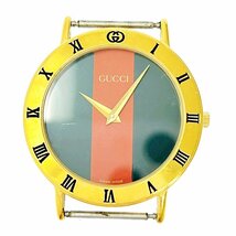 【1円スタート】GUCCI グッチ 3000.2.M GP グリーン×レッド文字盤 クオーツ メンズ腕時計 ジャンク 260639_画像1