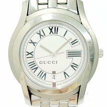 【1円スタート】GUCCI グッチ 5500M Gクラス SS シルバー文字盤 クオーツ メンズ腕時計 260618_画像2