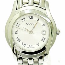 【1円スタート】GUCCI グッチ 5500L SS シルバー文字盤 クオーツ レディース腕時計 ジャンク 263086_画像1