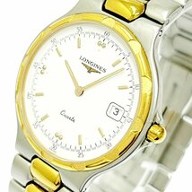 【1円スタート】LONGINES ロンジン L1.614.3 コンクエスト SS×GP ホワイト文字盤 クオーツ メンズ腕時計 263032_画像2