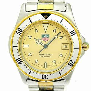 [1 jpy start ][ goods with special circumstances ]TAG HEUER TAG Heuer 974.006F Professional SS×GP Gold face quarts men's wristwatch 263016