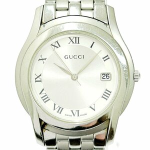 【1円スタート】GUCCI グッチ 5500M Gクラス SS シルバー文字盤 クオーツ メンズ腕時計 263145