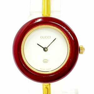 【1円スタート】GUCCI グッチ 11/12 チェンジベゼル GP ホワイト文字盤 クオーツ レディース腕時計 ジャンク 263158