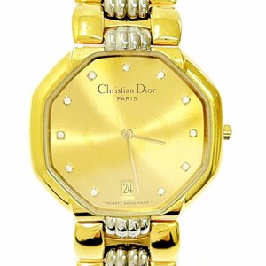 [1 иен старт ][ товар с некоторыми замечаниями ]Christian Dior Christian Dior 45.134 ok tagonGP×SS Gold циферблат QZ boys наручные часы 266434