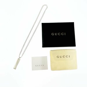 【1円スタート】【箱付き】GUCCI グッチ シルバー GUCCIロゴ プレート ボールチェーン 24.0g 925刻印 ネックレス 261269