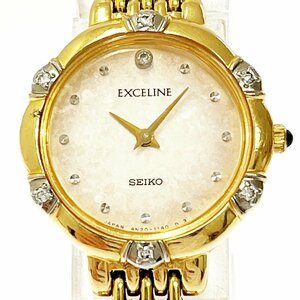 【1円スタート】SEIKO セイコー 4N20-0640 エクセリーヌ GP クオーツ レディース腕時計 260583