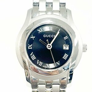 【1円スタート】【箱付き】GUCCI グッチ 5500L Gクラス SS ブラック文字盤 クオーツ レディース腕時計 260436