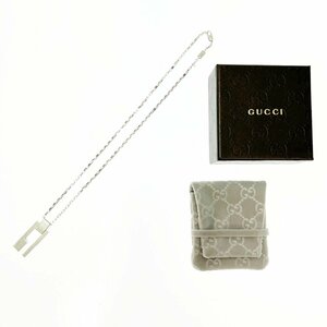 【1円スタート】【箱付き】GUCCI グッチ シルバー Gカット Gロゴ 18.7g 925刻印 ネックレス 264791