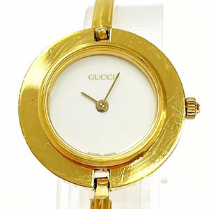 [1 иен начал] gucci gucci 11/12,2 изменить белый gp белый циферблат кварцевые дамы 263009