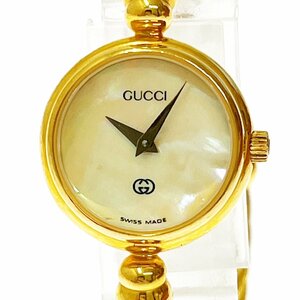 【1円スタート】GUCCI グッチ 2700L バングル GP シェル文字盤 クオーツ レディース腕時計 ジャンク 262979