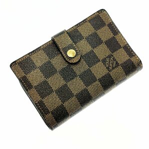 【1円スタート】LOUIS VUITTON ルイ・ヴィトン N61664 ダミエ ポルトモネ ビエ ヴィエノワ がま口 ブラウン 二つ折り 財布 262528の画像4