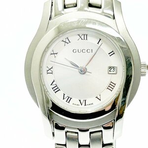 【1円スタート】【箱付き】GUCCI グッチ 5500L Gクラス SS シルバー文字盤 クオーツ レディース腕時計 266146