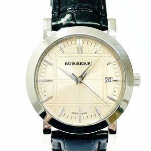 【1円スタート】【箱付き】BURBERRY バーバリー BU1356 ヘリテージ SS ベージュ系文字盤 クオーツ メンズ腕時計 266207の画像1