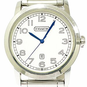 【1円スタート】【訳あり品】COACH コーチ CA.03.2.14.0325 SS ホワイト文字盤 クオーツ メンズ腕時計 266547