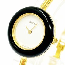 【1円スタート】GUCCI グッチ 11/12.2 チェンジベゼル GP ホワイト文字盤 クオーツ レディース腕時計 ジャンク 266675_画像2