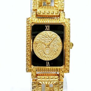 【1円スタート】VERSACE ヴェルサーチ 7008002 メデューサ GOLDPLATED G20 ブラック文字盤 クオーツ レディース腕時計 ジャンク 260466の画像2