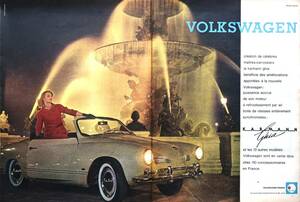 フォルクスワーゲン Volkswagen カルマンギア 広告 1960年代 欧米 雑誌広告 ビンテージ ポスター風 インテリア フランス