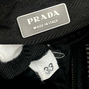 美品●PRADA プラダ ハンドバッグ 三角ロゴプレート シルバー金具 白タグ ボストンバッグ パテントレザー 黒 ブラック フォーマル 男女兼用の画像9