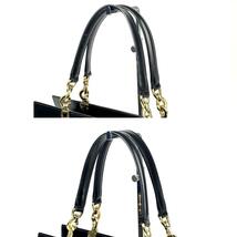 【美品】CELINE セリーヌ ハンドバッグ ロゴ型押し ゴールド金具 裏地総柄 トートバッグ レザー 黒 ブラック フォーマル 男女兼用 希少_画像10