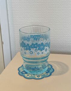 アデリアレトロ 水飲み コップ 花の輪 単品のみ 専用箱無し【未使用】グラス 昭和レトロ ポップ