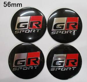 【新品・即決】 トヨタ GR SPORT ホイール センターカバー ステッカー ４枚セット 56mm シール アルミニウム 