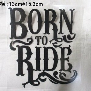 【新品・即決】黒 BORN TO RIDE ワイルド ステッカー ボディ タンク ガラス ヘルメット バイク ハーレー 車にもの画像1