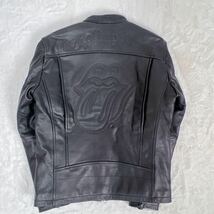 美品 XLサイズ/JACKROSE ジャックローズ/ローリングストーンズ/シングルスライダース レザージャケット/山羊革 ゴートレザー/黒 ブラック_画像6