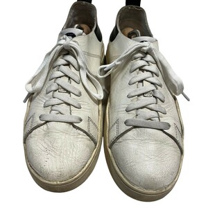 ［美品］1スタ　DIESEL　ディーゼル　レザー ローカット スニーカー 靴　ホワイト　大きいサイズ　28cm コンバース NIKE CONVERSE OX