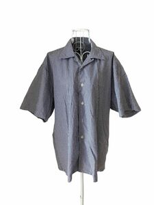 メンズシャツ チェックシャツ モノトーン 半袖 トップス 美品 Lサイズ