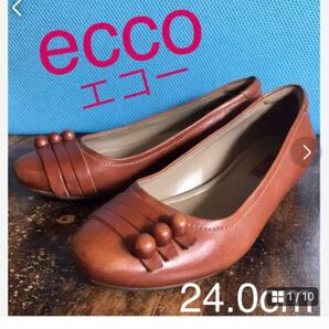 ★【美品】ecco エコー　ブラウン　パンプス　24cm★