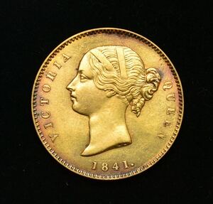 イギリス金貨 ヴィクトリア女王 1841年 東インド 11.66g 21K