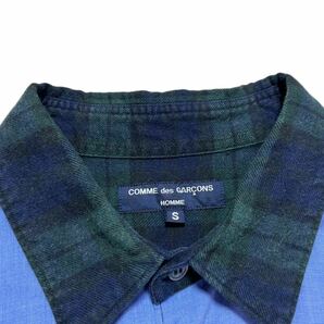 Rare AD2010 COMME des GARCONS HOMME plaid docking shirt Japanese label archive collection Rei Kawakubo コムデギャルソンオム 希少の画像4