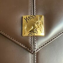 ◆美品◆Yves Saint Laurent イブサンローラン ハンドバッグ バック レザー ゴールド金具 フォーマル ヴィンテージ ブラウン 希少_画像8