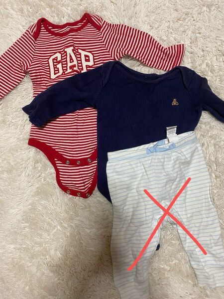 ロンパース　セット　babygap ベビーロンパース　服　ボーダー　ワッフル素材 ベビー服　キッズ　ファッション　baby gap