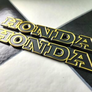 HONDA 黒×金エンブレム 左右2枚set NC07 キジマ CBX400F CBX550F CB400F ヨンフォア CBR400 ホーク CB400N バブ モンキー ゴリラ CIBIEの画像2