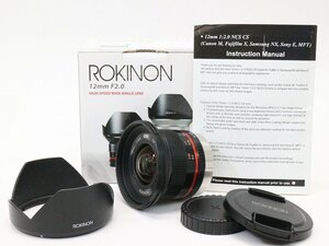 ●○【良品・元箱付】Rokinon 12mm F2.0 High Speed Wide Angle FUJIFILM カメラレンズ 富士フィルムXマウント ロキノン○●021167008m○●