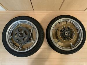 gsx400 カタナ インパルス フロント リア ホイール ホイール前後セット gk79a gk7ca 流用 星 星キャス 当時 旧車 gs400 ザリ ゴキ cbx cb