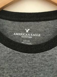 セール! 正規品 本物 新品 アメリカンイーグル ラウンド Tシャツ AMERICAN EAGLE クールな ブラックストライプ ワイルド オシャレ XS ( S