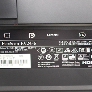 美品 超狭額ベゼル EIZO 24.1インチ FlexScan EV2456 IPS (アンチグレア) WUXGA 1920 x 1200 [16：10] モニター24型 フルフラット 送料無料の画像9