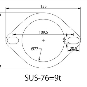 76.3Φ用 マフラーフランジ ９ミリ厚 ステンレスマフラー 汎用フランジ 自作マフラー 溶接フランジ ステンフランジ 73garage 73gtfjkの画像3