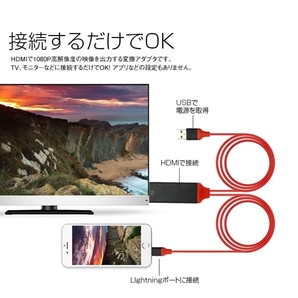 新品 送料無料 iPhone ケーブル ライトニング ipad 変換 TV テレビ YouTube ゲーム ミラーリング iphone hdmiケーブルの画像3