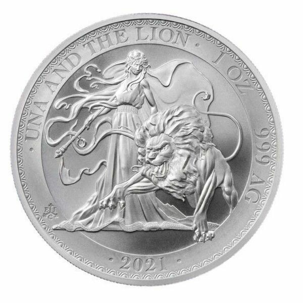 2021年　セントヘレナ　ウナとライオン　純銀　1オンス銀貨