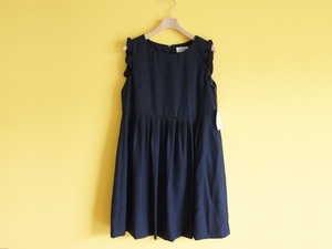  cat pohs 290 jpy [ regular price 1.6 ten thousand ]bomerus Lee frill summer dress One-piece 36 navy blue ab3 Anatelier 